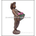 Brass boy statue decorated flower pots BASN-W064
